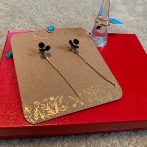 Shiraleah Black Fiore Earrings and Ravel Stacking Ring Set NWT